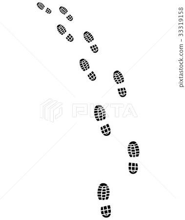 Trail of shoes prints 33319158