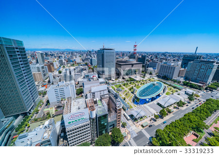 爱知县 名古屋 都市风光 从电视塔俯瞰的风景 图库照片