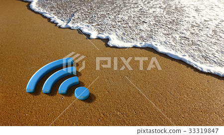 Wifi Sign on the Beach 33319847
