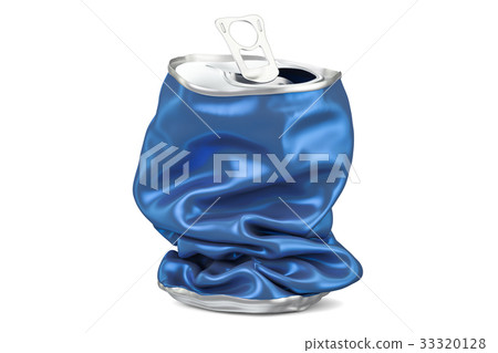 Crushed beverage can, 3D rendering Crushed beverage can, 3D rendering 33320128