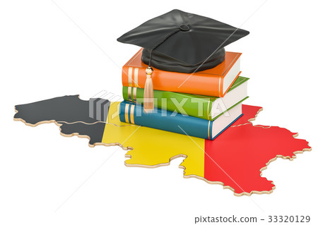 Education in Belgium concept, 3D rendering 33320129