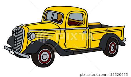 Classic yellow small truck 33320425