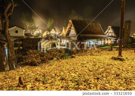 Gokayama and fallen leaves 33321650