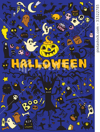 set of Halloween doodle 33322785