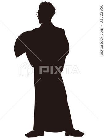 Silhouette Yukata Men Bon Odori Festival Yukata A man standing with a fan 02 Silhouette Yukata Men Bon Odori Festival Yukata A man standing with a fan 02 33322956