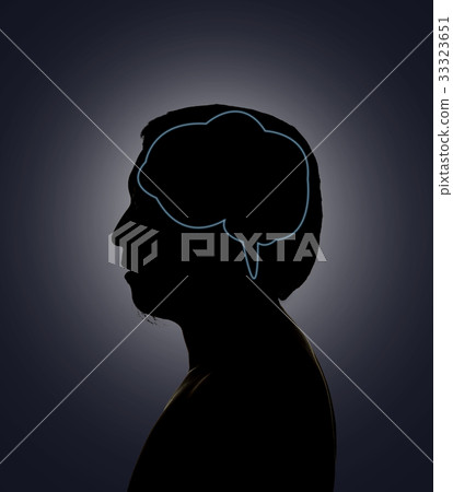 Silhouette of human head with technology line of the brain, Science healthy education concept Silhouette of human head with technology line of the brain, Science healthy education concept 33323651