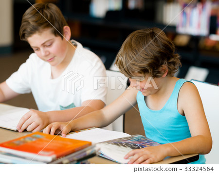 Two boys in library Two boys in library 33324564