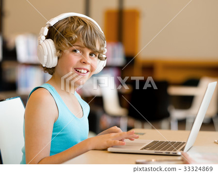 Boy spending time with notebook 33324869