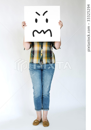 Illustration of agressive madness face on banner Illustration of agressive madness face on banner 33325294