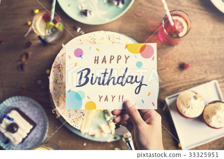 Birthday Cake with Wishing Card Celebration Party 33325951