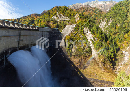 Kurobe Dam and rainbow in Japan Kurobe Dam and rainbow in Japan 33326106