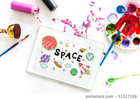 Illustration of solar system outerspace astronomy studying 33327189