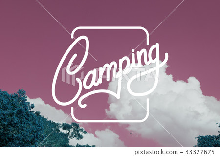 Camping Travel Graphic Pattern Banner Stamp 33327675