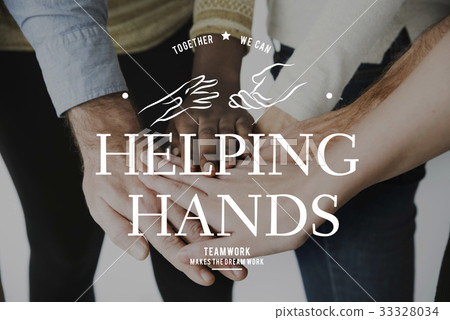 Helping Hands Volunteer Support Community Service Graphic 33328034