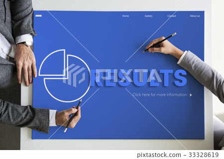 Hands working on network graphic overlay billboard on table Hands working on network graphic overlay billboard on table 33328619