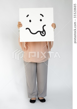 Illustration of drunk unconscious face on banner Illustration of drunk unconscious face on banner 33328685