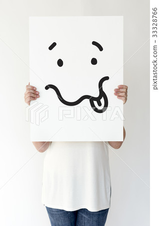 Illustration of drunk unconscious face on banner Illustration of drunk unconscious face on banner 33328766