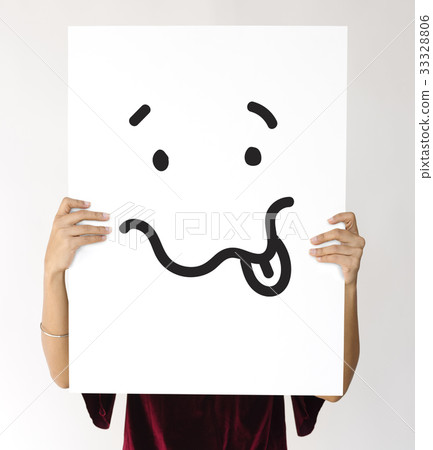 Illustration of drunk unconscious face on banner Illustration of drunk unconscious face on banner 33328806