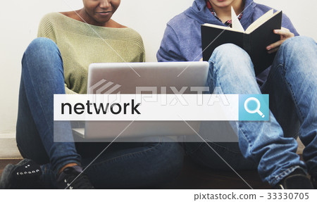 Internet Network Connected Word Graphic 33330705