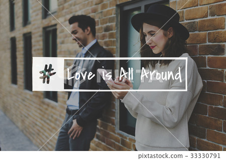 Couple Love Spend Time Together Smitten Word Graphic 33330791