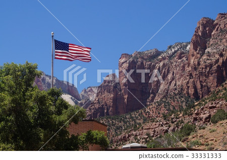 American Flag of Zion National Park 33331333