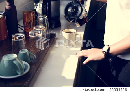 Startup Business People Making Coffee During Office Break Time 33331528