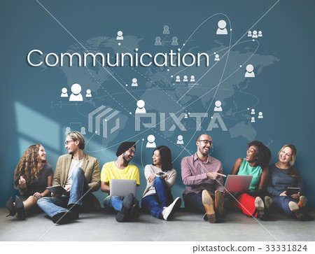 People connected global communication technology People connected global communication technology 33331824