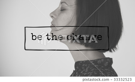 Life Motivation Word on Adult Woman Background 33332523