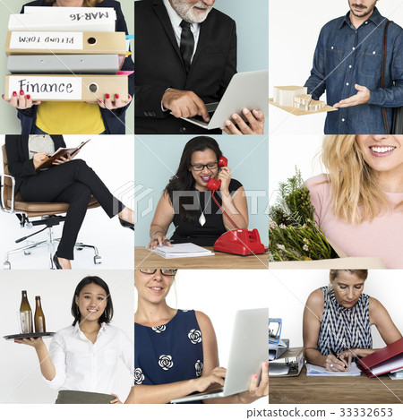 Collage of people job occupation mixed Collage of people job occupation mixed 33332653