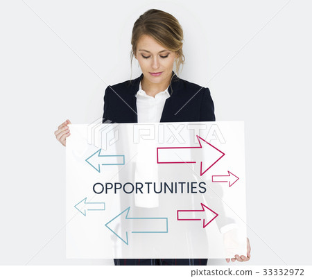Woman holding network graphic overlay billboard Woman holding network graphic overlay billboard 33332972