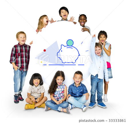 Piggy Bank Money Savings Future Investment Word Graphic 33333861