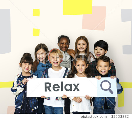 Children with searching banner for freedom Children with searching banner for freedom 33333882