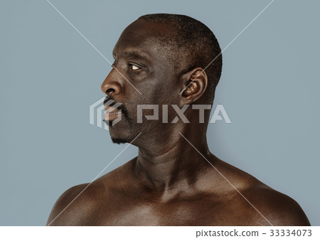 Adult Man Serene Face Expression Studio Portrait 33334073