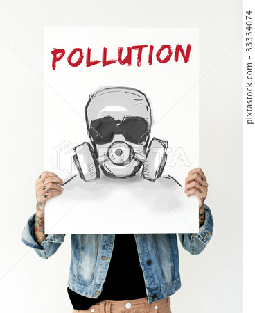 Hands holding banner covering face network graphic overlay 33334074