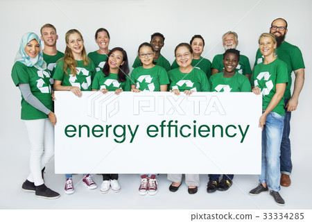 People holding billboard network graphic overlay together 33334285