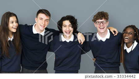 Diverse Group Of Students Standing in a row Diverse Group Of Students Standing in a row 33334442