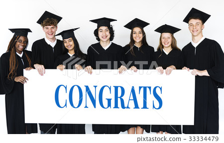 Group of students celebrate the graduation ceremony 33334479