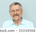 Senior Adult Man Face Smile Expression Studio Portrait 33334568