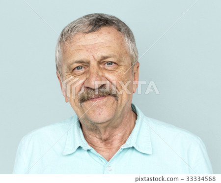 Senior Adult Man Face Smile Expression Studio Portrait 33334568