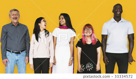 Group of Diverse People Stand Together Studio Portrait 33334572