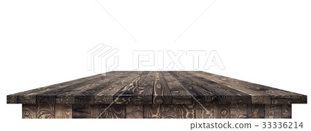 Empty wooden table perspective with clipping mask 33336214