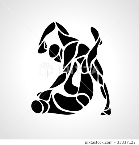 MMA fighters round pictogram or logo. Boxing icon MMA fighters round pictogram or logo. Boxing icon 33337122