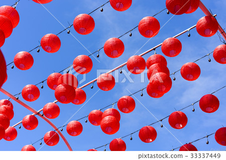 Red Chinese Paper Lanterns 33337449