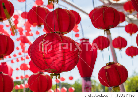 Red Chinese Paper Lanterns Red Chinese Paper Lanterns 33337486