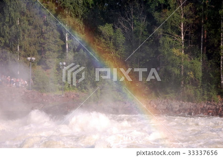 Rainbow over the boiling water 33337656