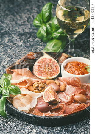 Italian antipasti wine snacks set 33338339