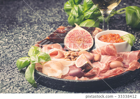 Italian antipasti wine snacks set 33338412