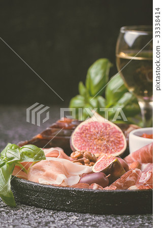 Italian antipasti wine snacks set 33338414