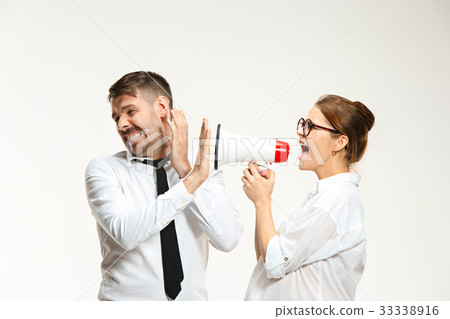 Listening, Megaphone, Shouting. 33338916