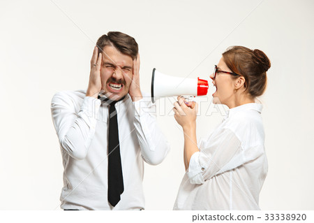 Listening, Megaphone, Shouting. 33338920